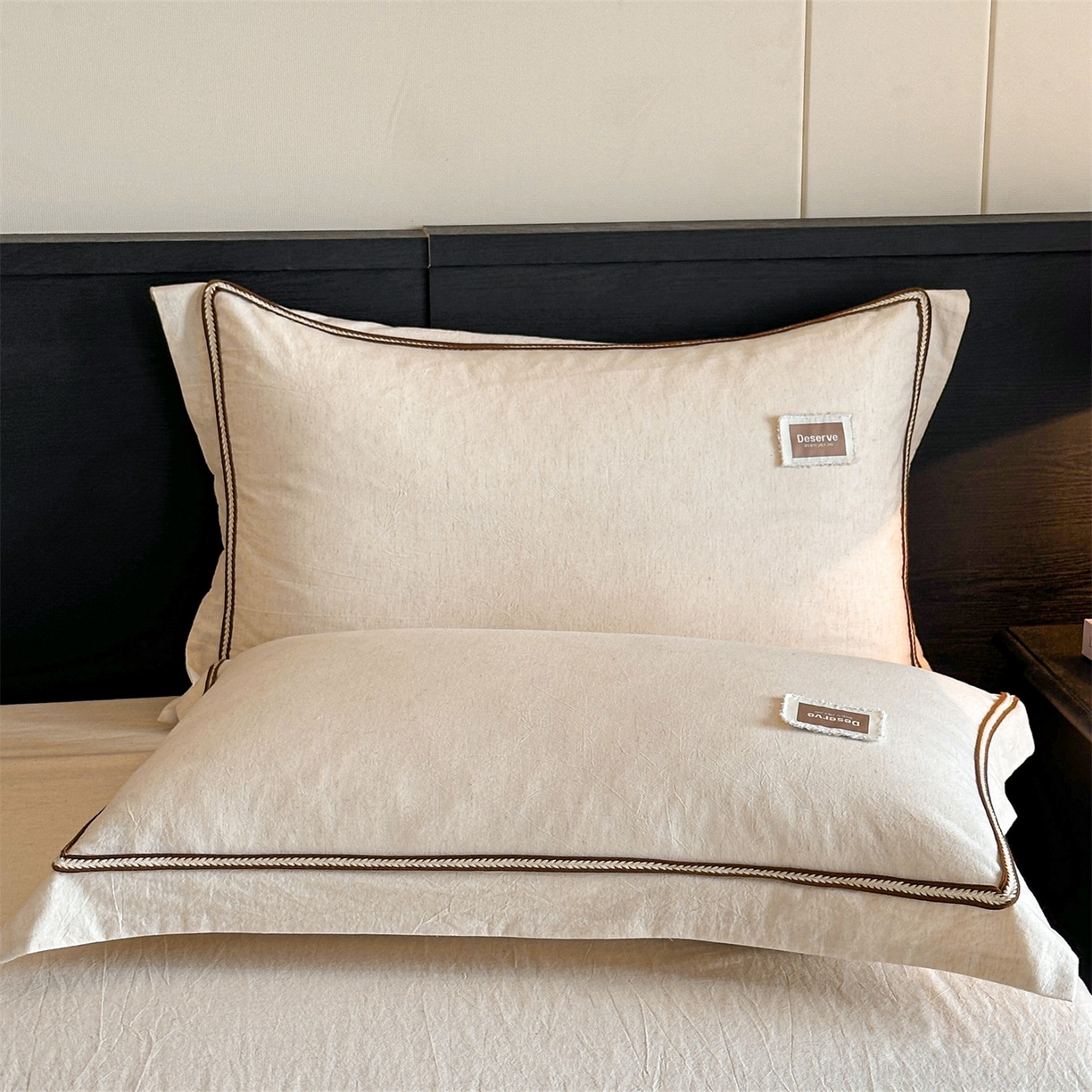 91家纺网 家纺一手货源 找家纺 （总）笙意家纺 2025新款A类全棉棉麻织带款四件套