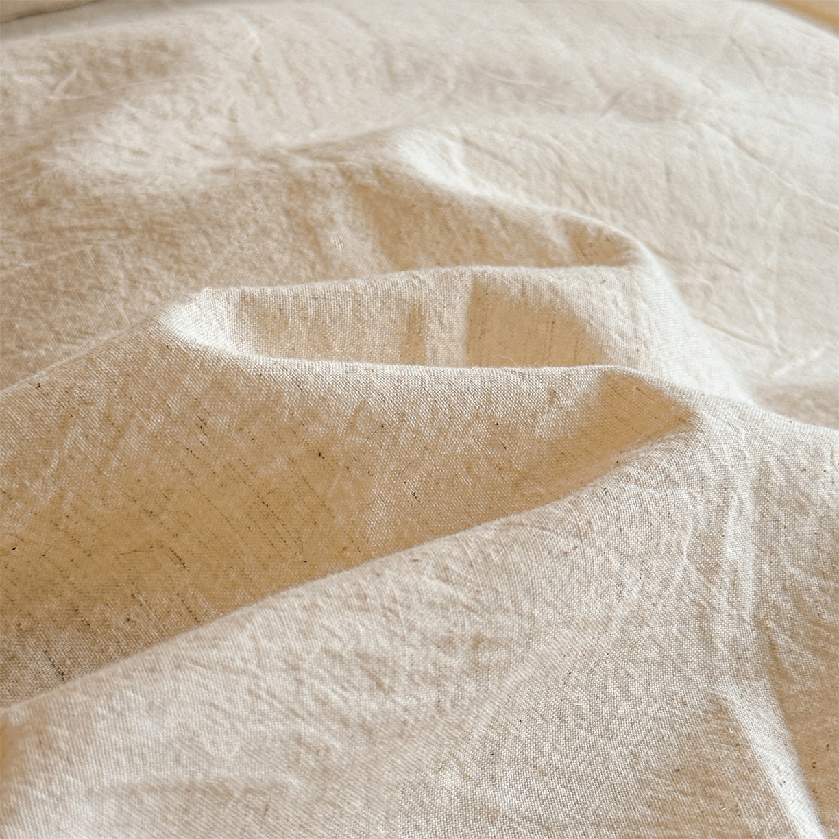 91家纺网 家纺一手货源 找家纺 笙意家纺 2025新款A类全棉棉麻织带款四件套 织带款-本色