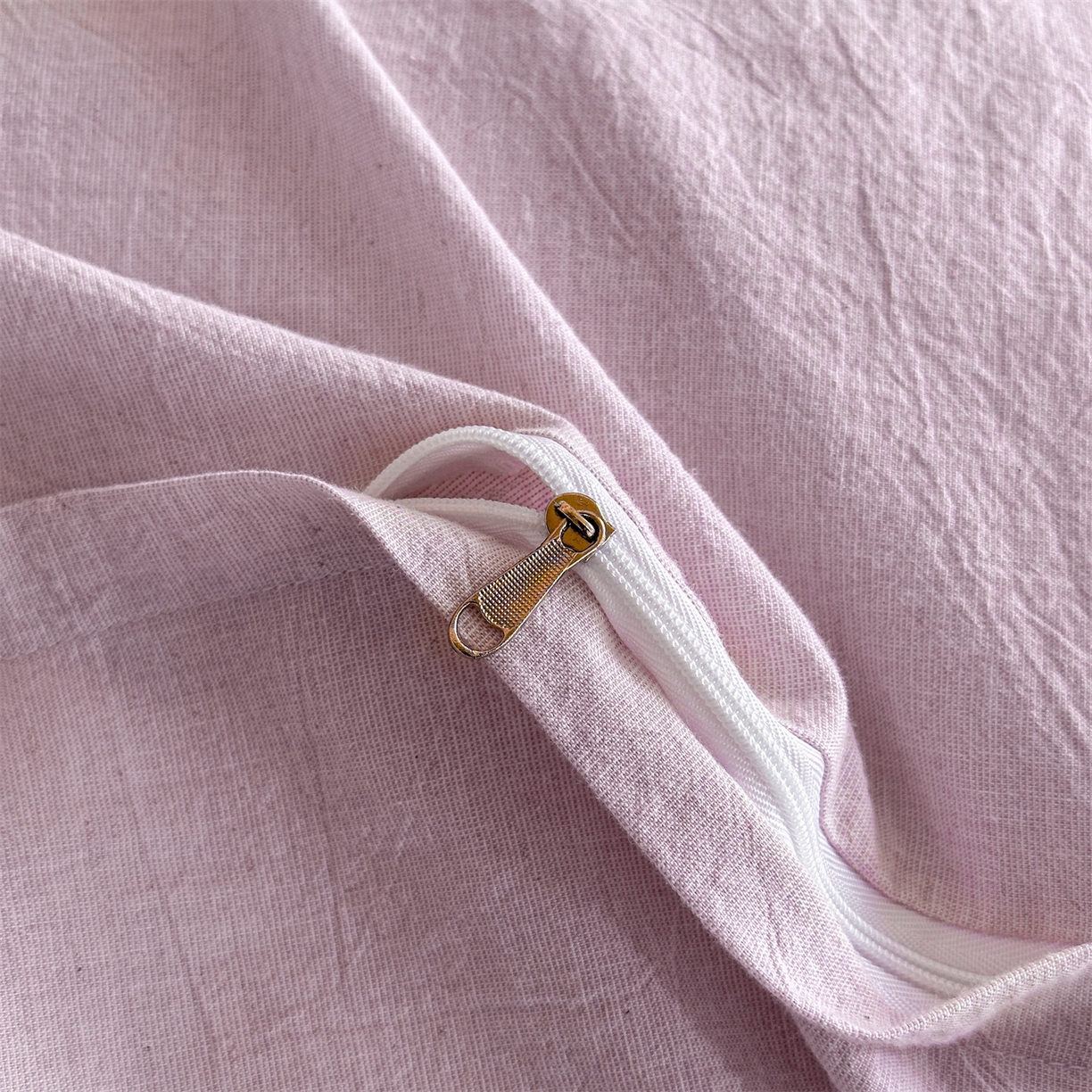 91家纺网 家纺一手货源 找家纺 笙意家纺 2025新款A类全棉棉麻织带款四件套 织带款-浅紫