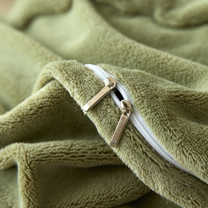 91家纺网 家纺一手货源 找家纺 佑先生 2025新款高克重加厚仿兔毛绒四件套 兔毛绒加厚四件套-苍霞绿