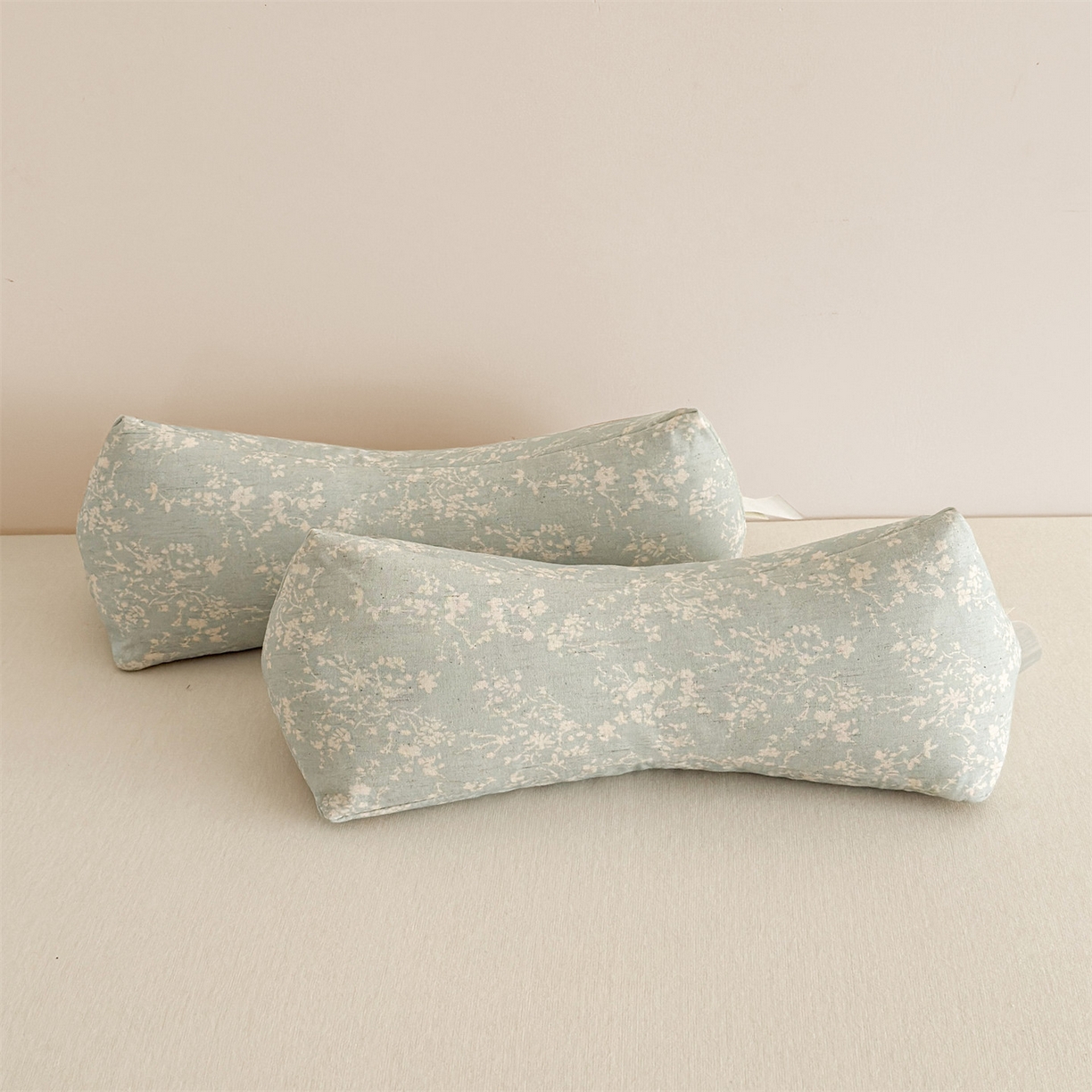 91家纺网 家纺一手货源 找家纺 麦肯锡 2025新款棉麻三角荞麦枕 半夏浅蓝