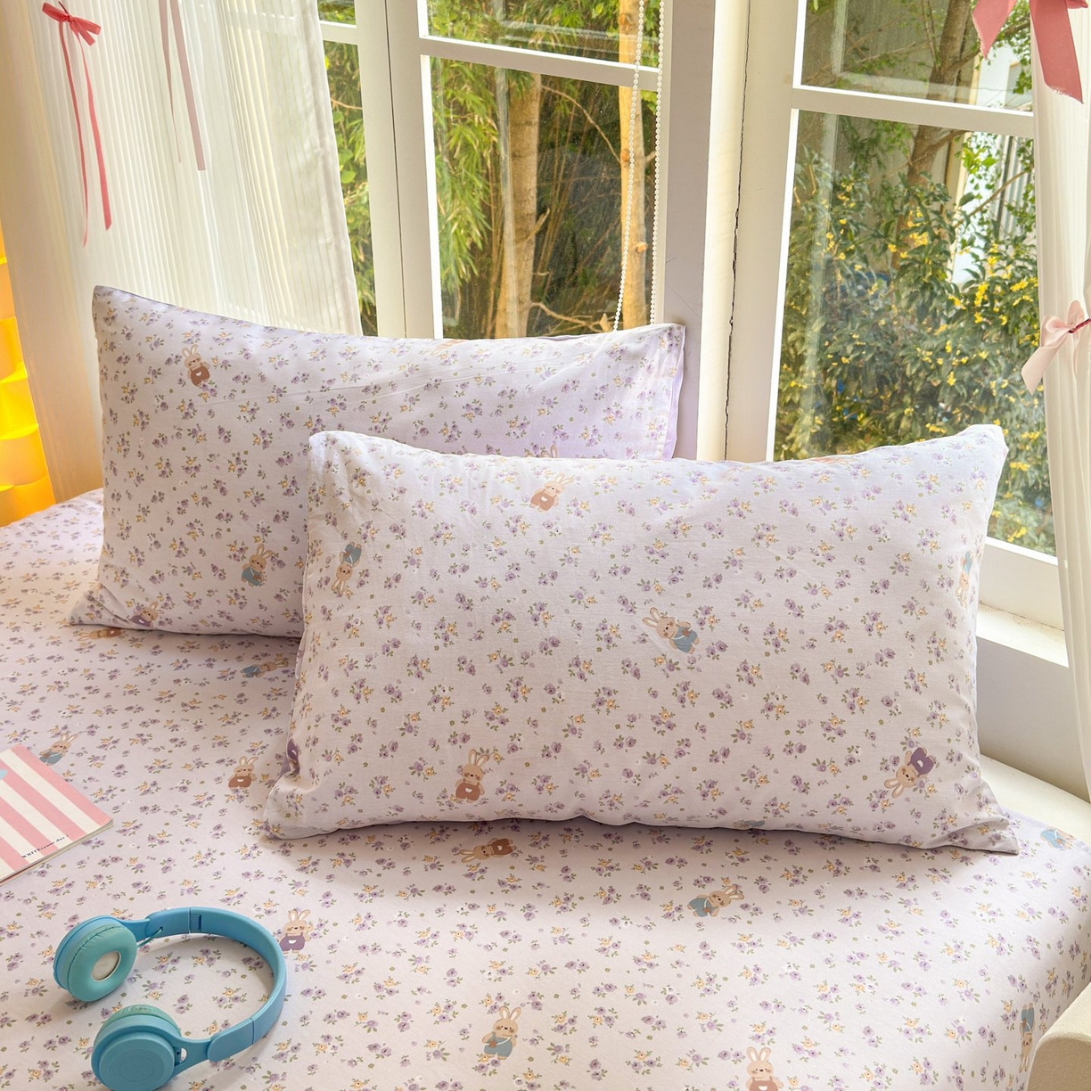 91家纺网 家纺一手货源 找家纺 （总）清雅福 2025新款全棉柔软印花单枕套系列