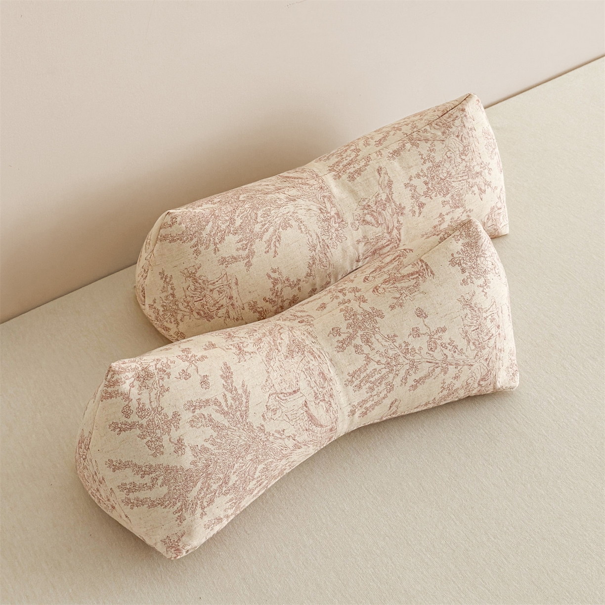 麦肯锡 2025新款棉麻三角荞麦枕 梦想庄园粉