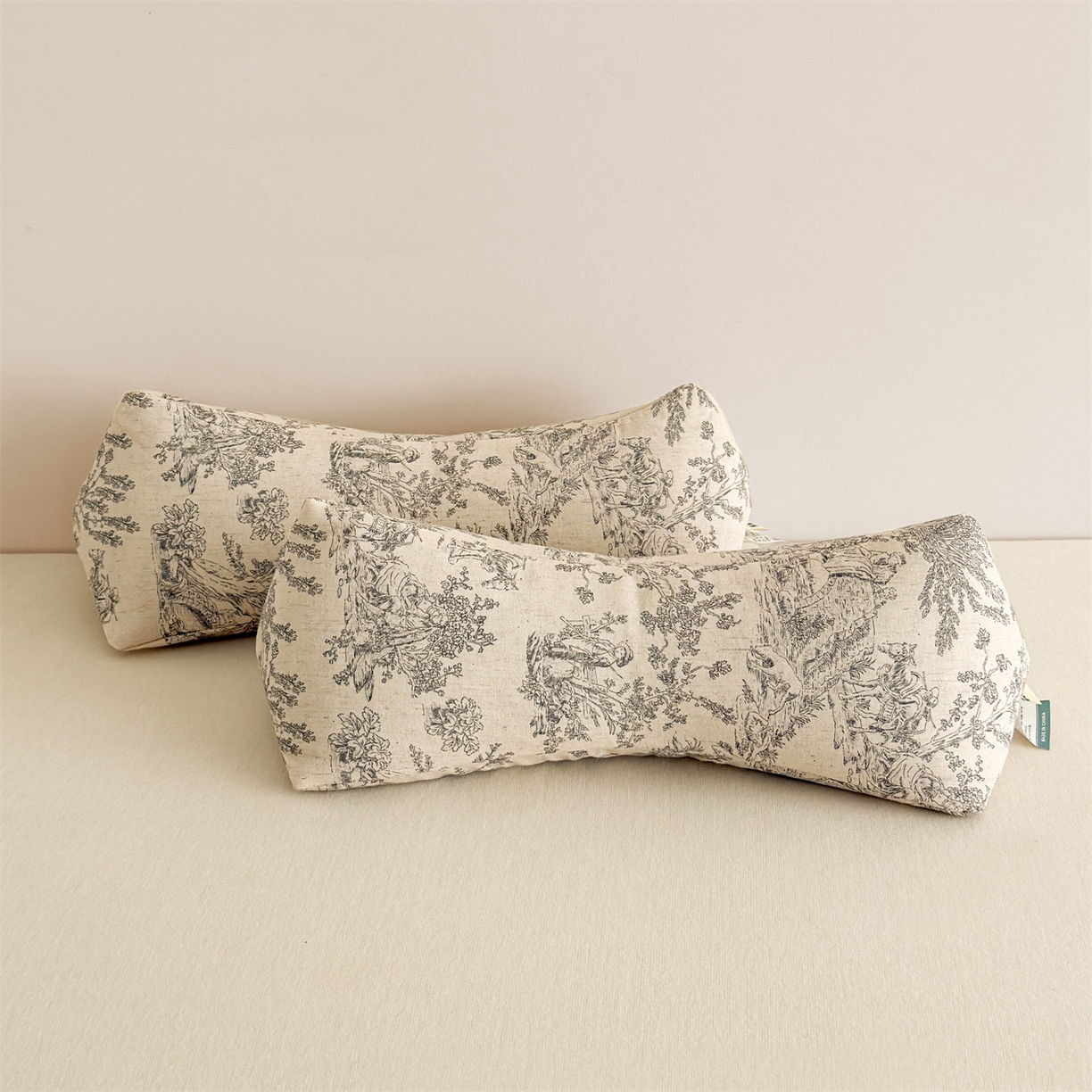 91家纺网 家纺一手货源 找家纺 麦肯锡 2025新款棉麻三角荞麦枕 梦想庄园灰