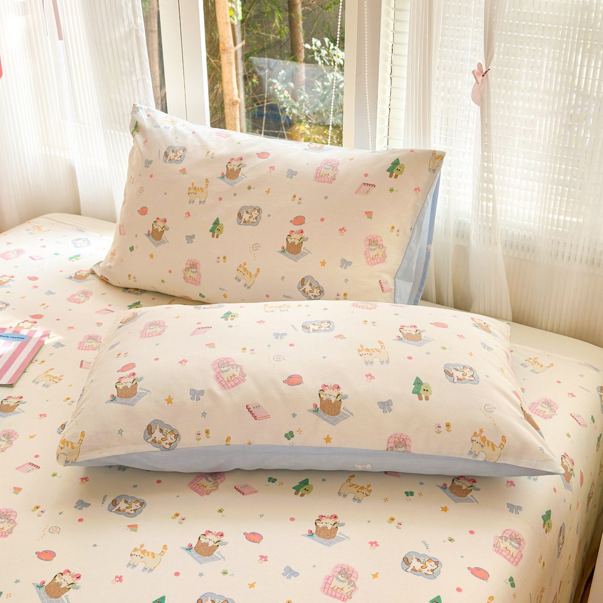 91家纺网 家纺一手货源 找家纺 清雅福 2025新款全棉柔软印花单枕套系列 滚滚绣球团