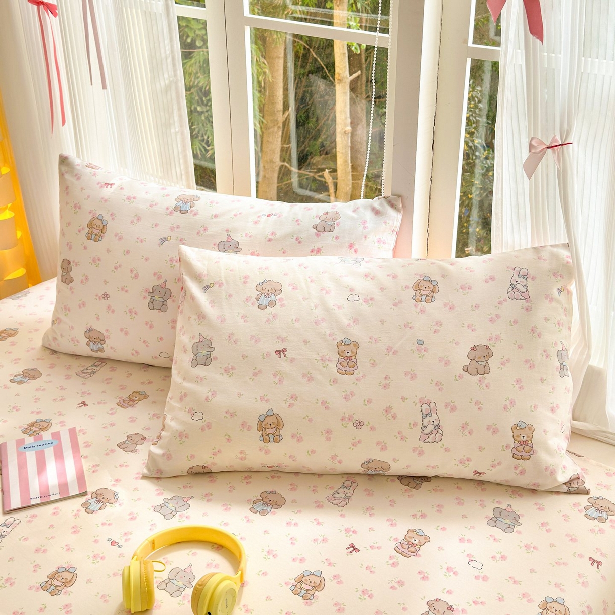 清雅福 2025新款全棉柔软印花单枕套系列 奶酪幼儿园