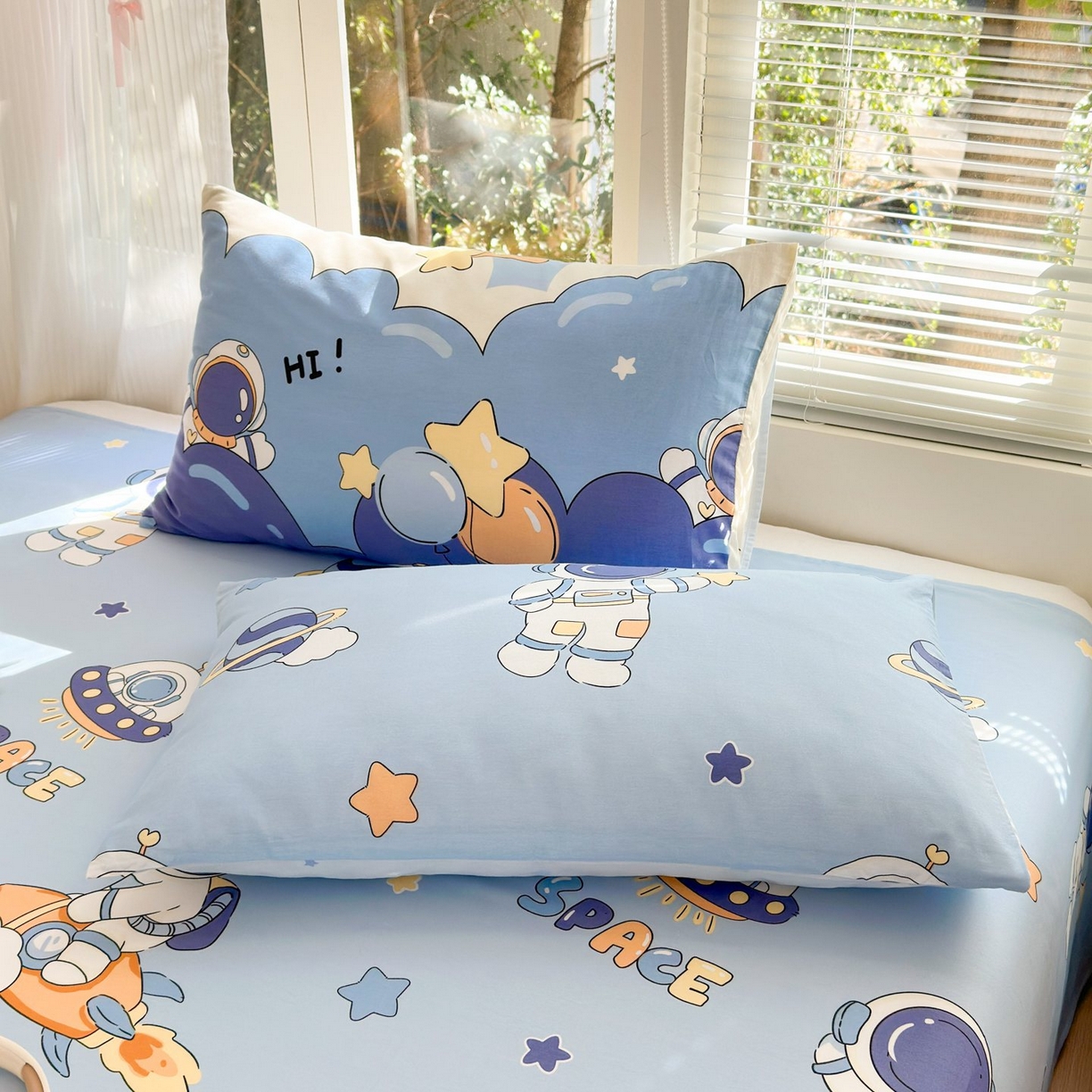 91家纺网 家纺一手货源 找家纺 清雅福 2025新款全棉柔软印花单枕套系列 太空梦乐园