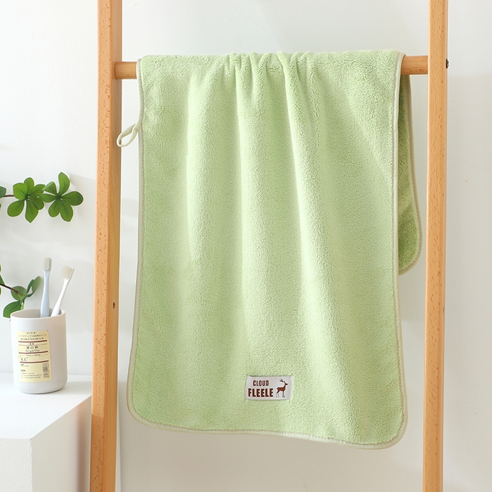 91家纺网 家纺一手货源 找家纺 娇兰毛巾 2025新款7A抗菌毛巾加大加厚纳米绒浴巾套巾 毛巾-岱山绿 40*80cm