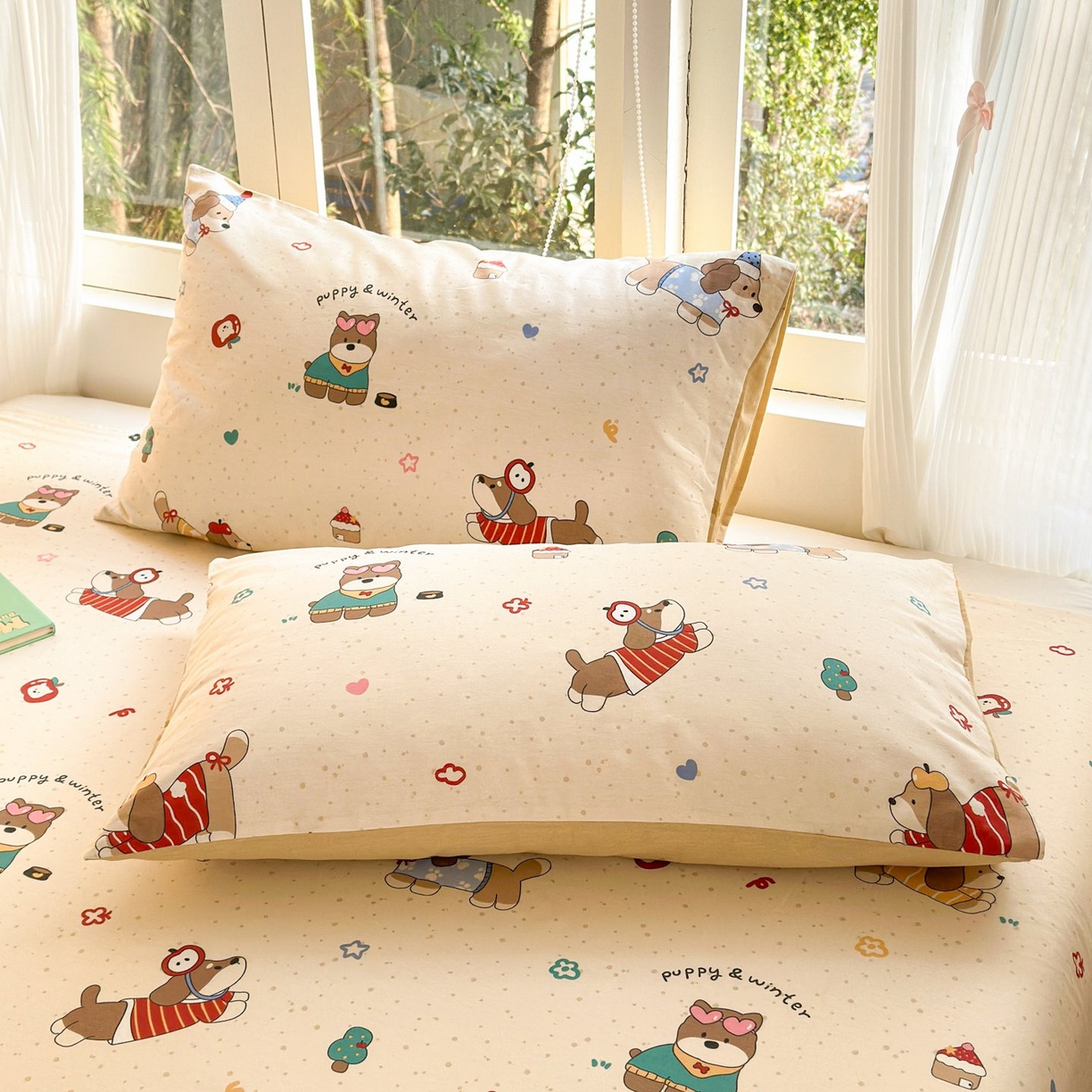 91家纺网 家纺一手货源 找家纺 清雅福 2025新款全棉柔软印花单枕套系列 汪星卧室