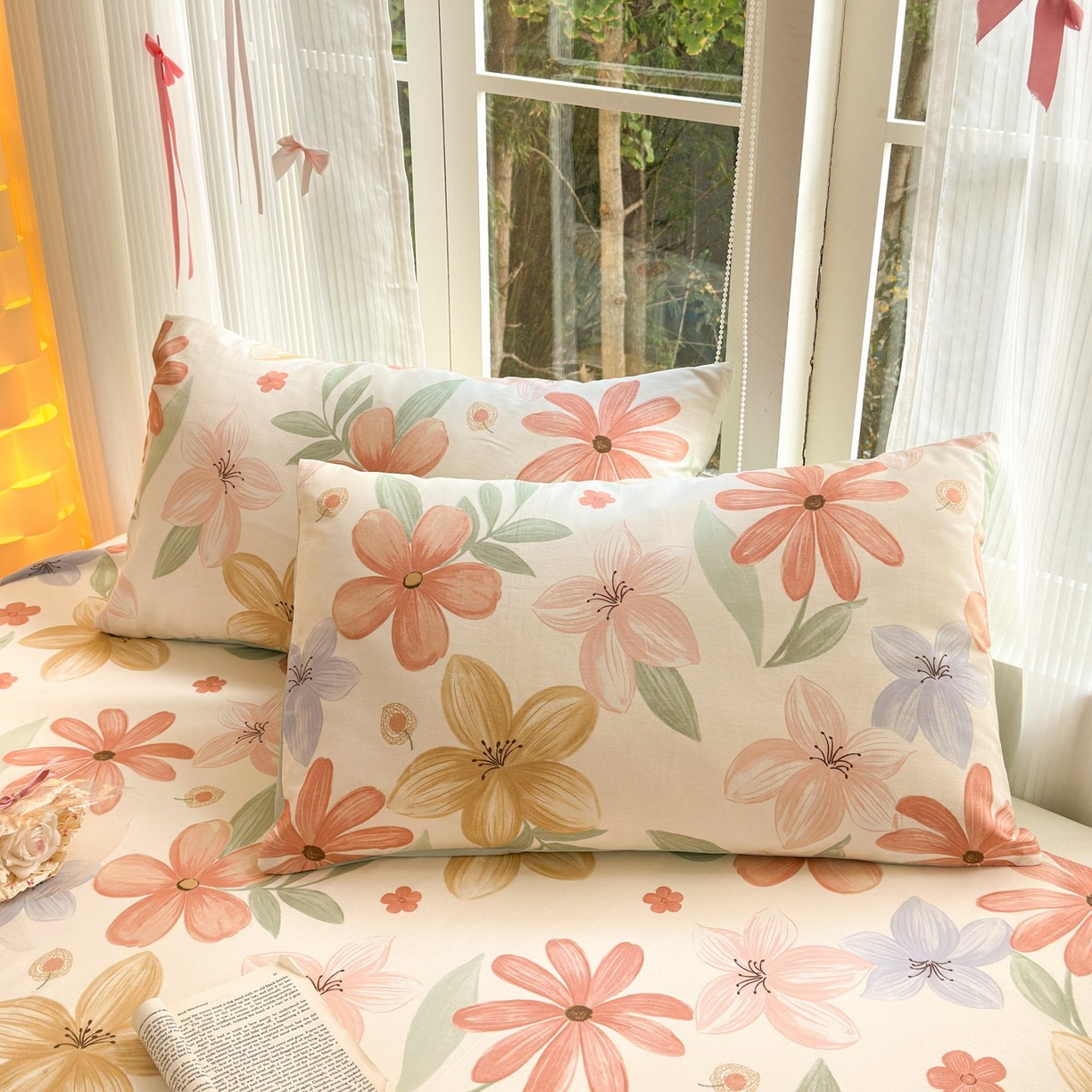 清雅福 2025新款全棉柔软印花单枕套系列 云裳花谷