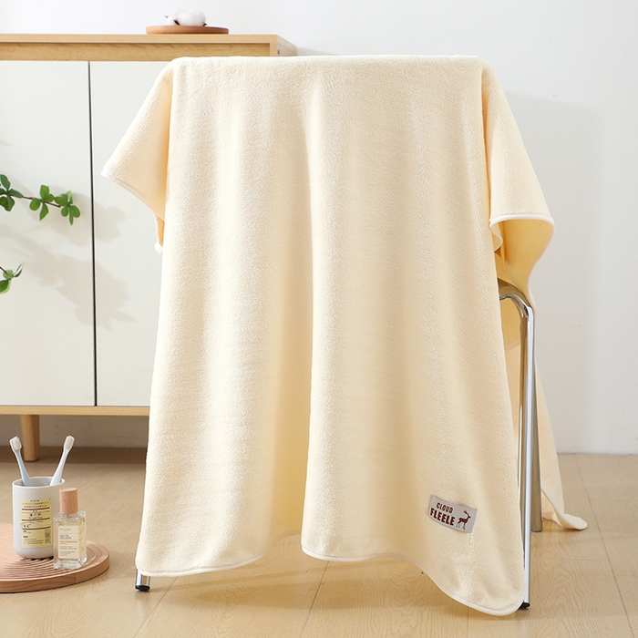 91家纺网 家纺一手货源 找家纺 娇兰毛巾 2025新款7A抗菌毛巾加大加厚纳米绒浴巾套巾 浴巾-珍珠白 80*160cm