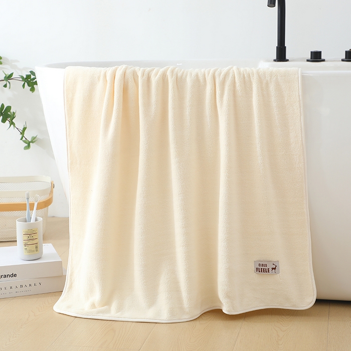 91家纺网 家纺一手货源 找家纺 娇兰毛巾 2025新款7A抗菌毛巾加大加厚纳米绒浴巾套巾 浴巾-珍珠白 80*160cm