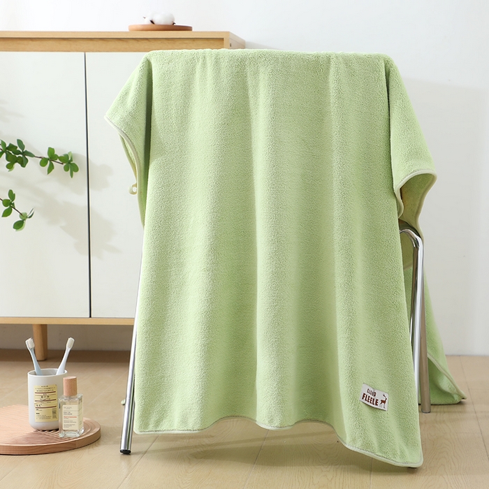 91家纺网 家纺一手货源 找家纺 娇兰毛巾 2025新款7A抗菌毛巾加大加厚纳米绒浴巾套巾 组合装-岱山绿 毛巾40*80cm+浴巾80*160cm