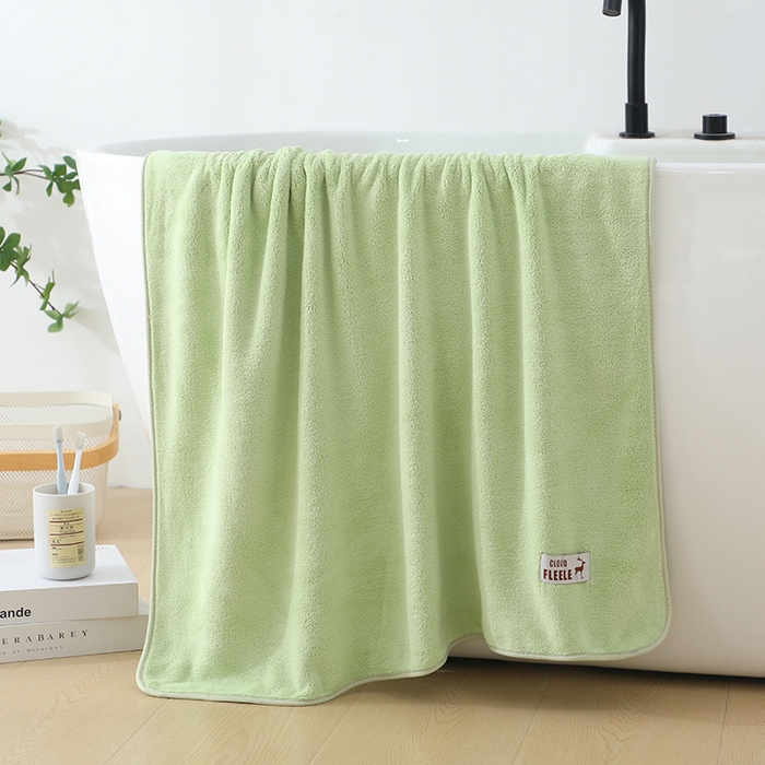 91家纺网 家纺一手货源 找家纺 娇兰毛巾 2025新款7A抗菌毛巾加大加厚纳米绒浴巾套巾 组合装-岱山绿 毛巾40*80cm+浴巾80*160cm