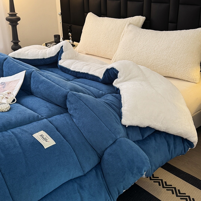91家纺网 家纺一手货源 找家纺 （总）天瑜家纺 2026新款180克牛奶绒羊羔绒冬被外贸被子电商跨境冬被被子被芯