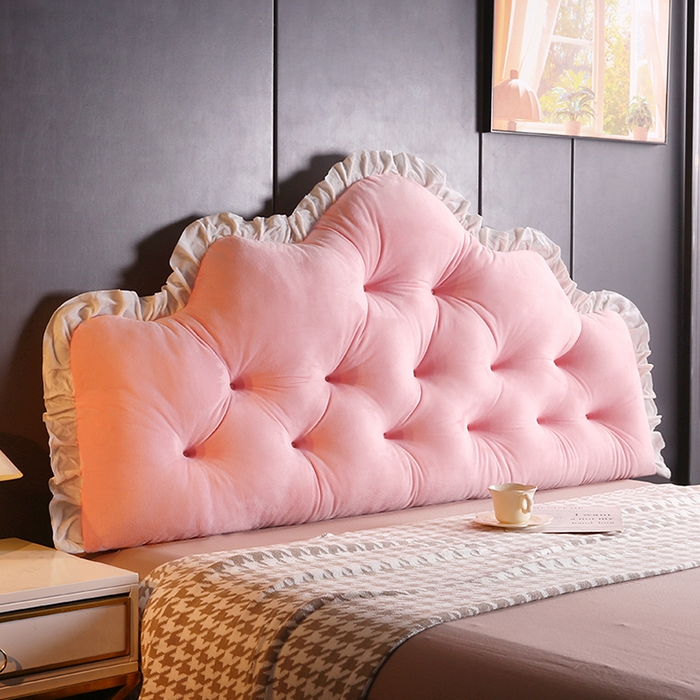 91家纺网 家纺一手货源 找家纺 （总）碧尔家居 2025新款网红轻奢免洗床头靠垫防撞双人床上靠卧室客厅沙发飘窗软包靠背麦浪水晶绒机械钉扣