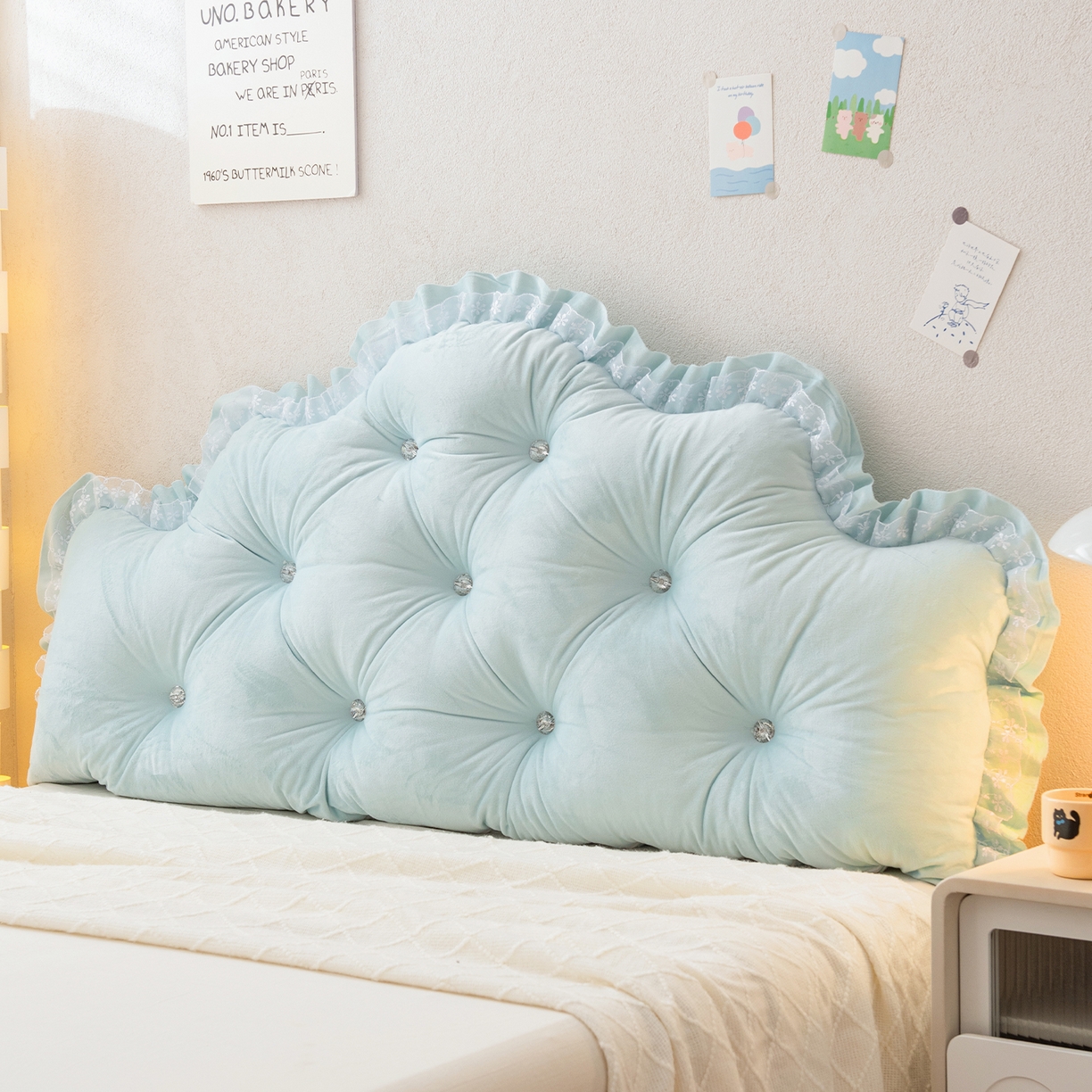 91家纺网 家纺一手货源 找家纺 （总）碧尔家居 2025新款床头软靠垫加厚防撞靠背卧室靠枕固定绑带榻榻米软包可拆洗-朦胧