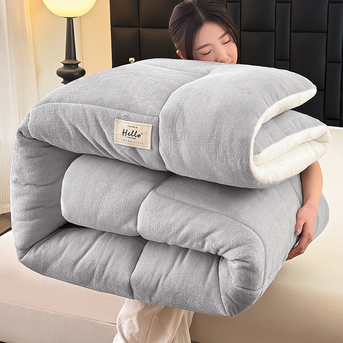 91家纺网 家纺一手货源 找家纺 （总）天瑜家纺 2026新款180克牛奶绒羊羔绒冬被外贸被子电商跨境冬被被子被芯