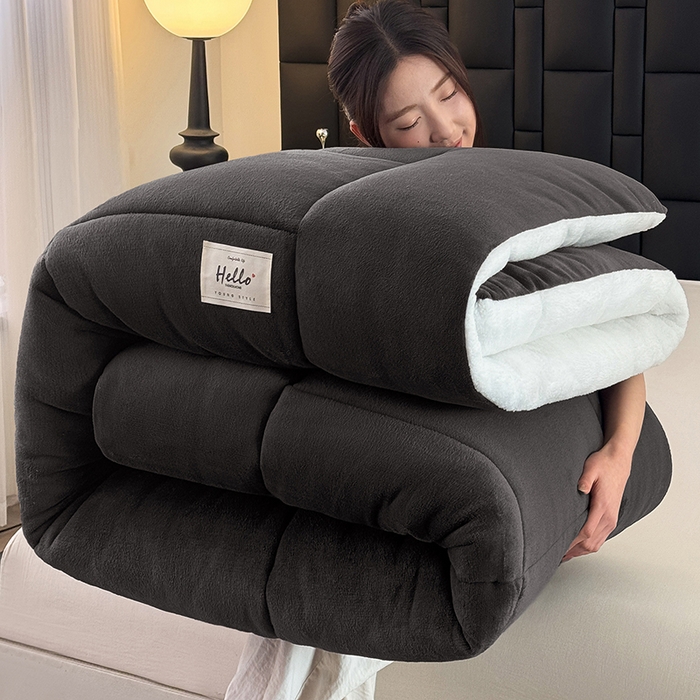 91家纺网 家纺一手货源 找家纺 （总）天瑜家纺 2026新款180克牛奶绒羊羔绒冬被外贸被子电商跨境冬被被子被芯