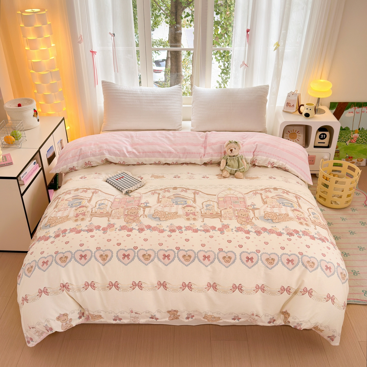 清雅福 2025新款全棉柔软印花系列单被套 安缦小熊