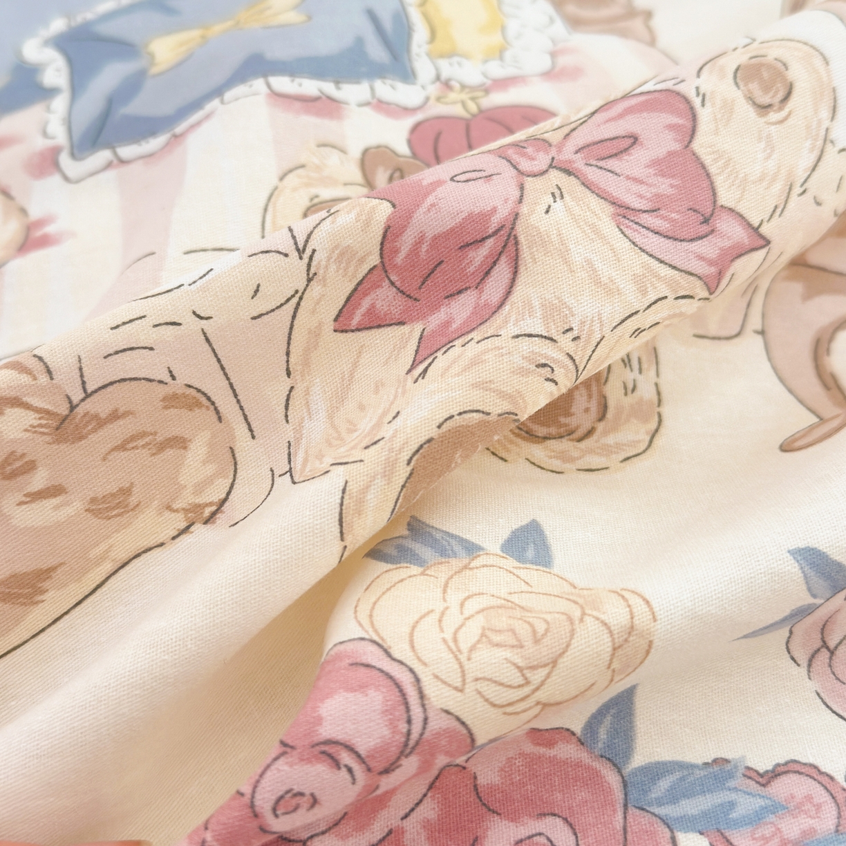 91家纺网 家纺一手货源 找家纺 清雅福 2025新款全棉柔软印花系列单被套 安缦小熊