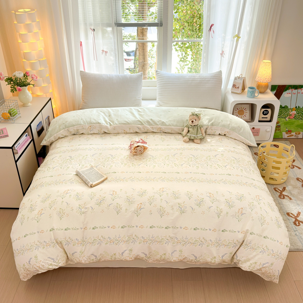 清雅福 2025新款全棉柔软印花系列单被套 丛草集