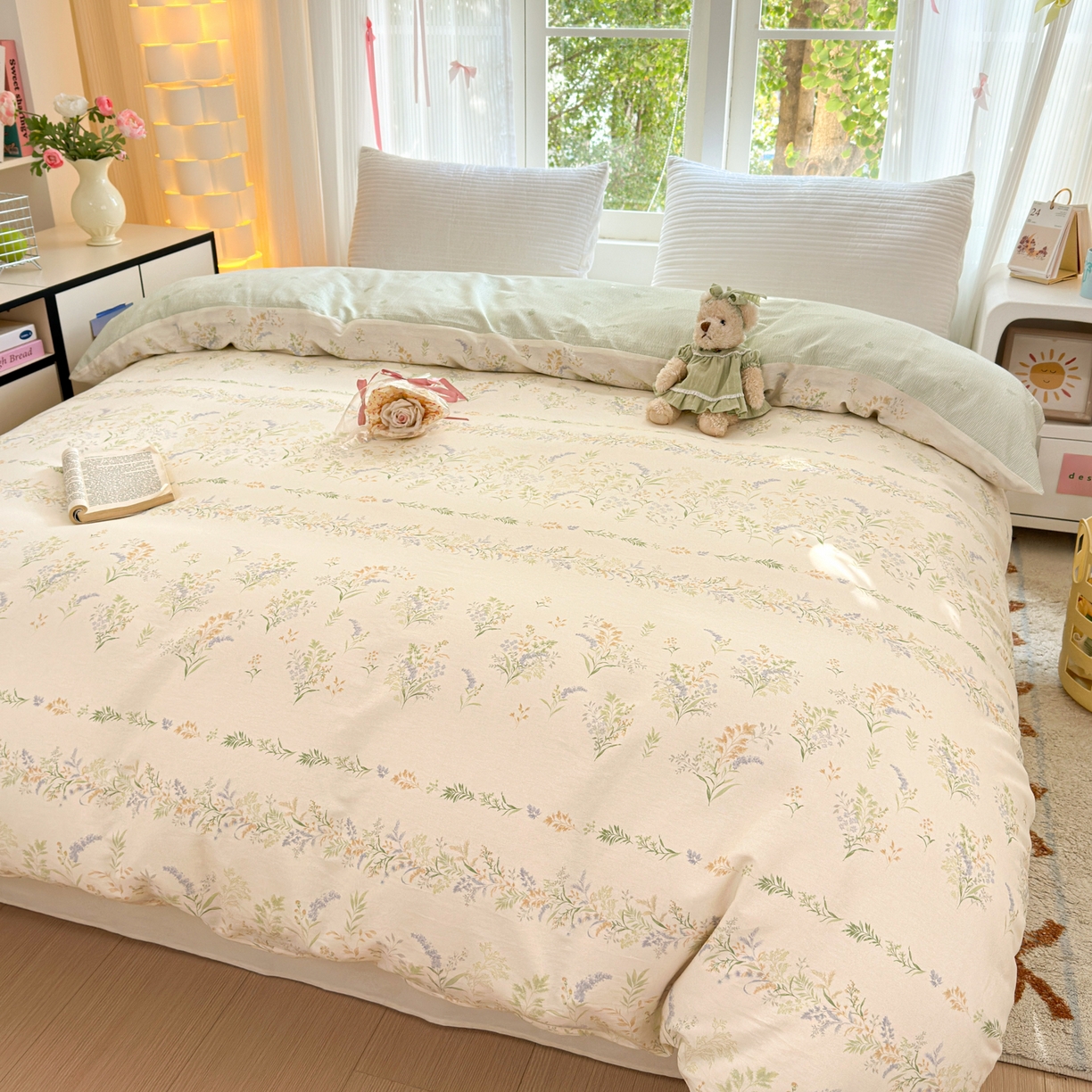 91家纺网 家纺一手货源 找家纺 清雅福 2025新款全棉柔软印花系列单被套 丛草集