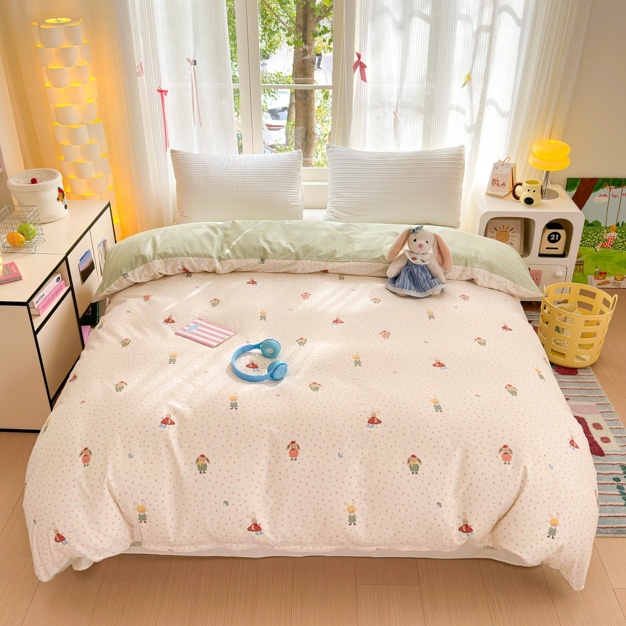 清雅福 2025新款全棉柔软印花系列单被套 大耳朵