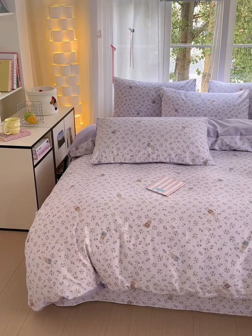 91家纺网 家纺一手货源 找家纺 清雅福 2025新款全棉柔软印花系列单被套 乖乖兔