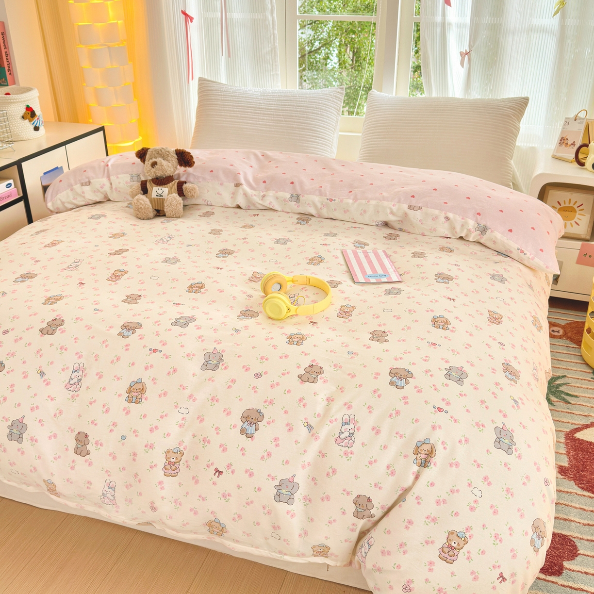 91家纺网 家纺一手货源 找家纺 清雅福 2025新款全棉柔软印花系列单被套 奶酪幼儿园