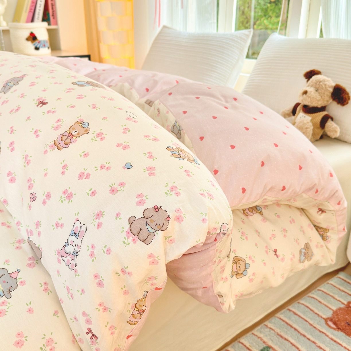 91家纺网 家纺一手货源 找家纺 清雅福 2025新款全棉柔软印花系列单被套 奶酪幼儿园