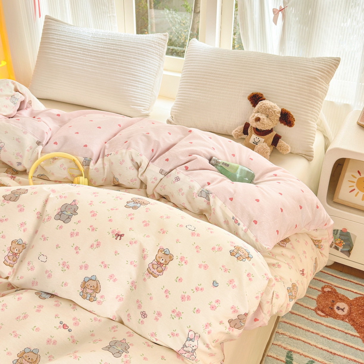 91家纺网 家纺一手货源 找家纺 清雅福 2025新款全棉柔软印花系列单被套 奶酪幼儿园