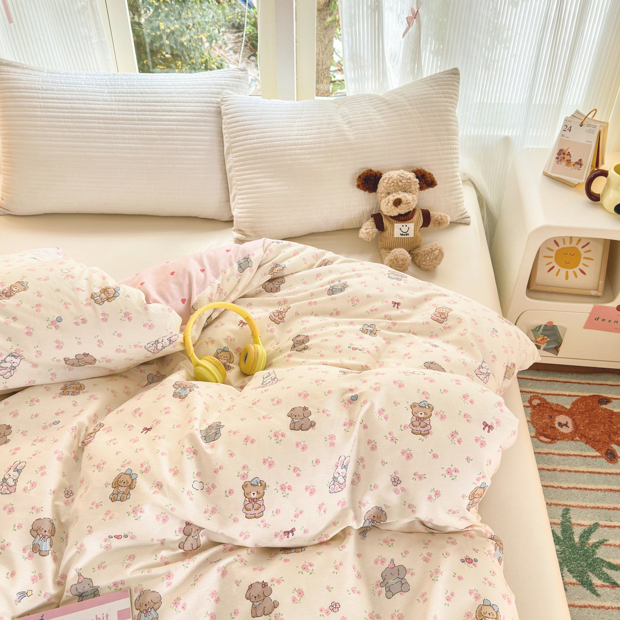 91家纺网 家纺一手货源 找家纺 清雅福 2025新款全棉柔软印花系列单被套 奶酪幼儿园