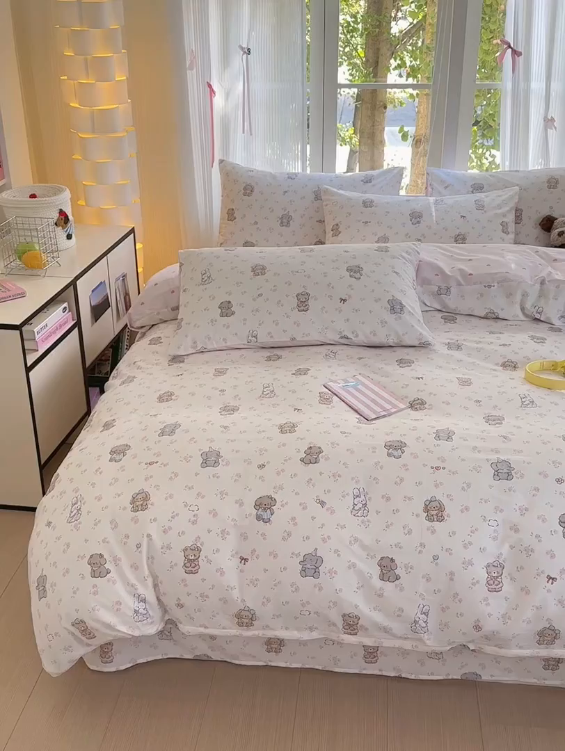 91家纺网 家纺一手货源 找家纺 清雅福 2025新款全棉柔软印花系列单被套 奶酪幼儿园