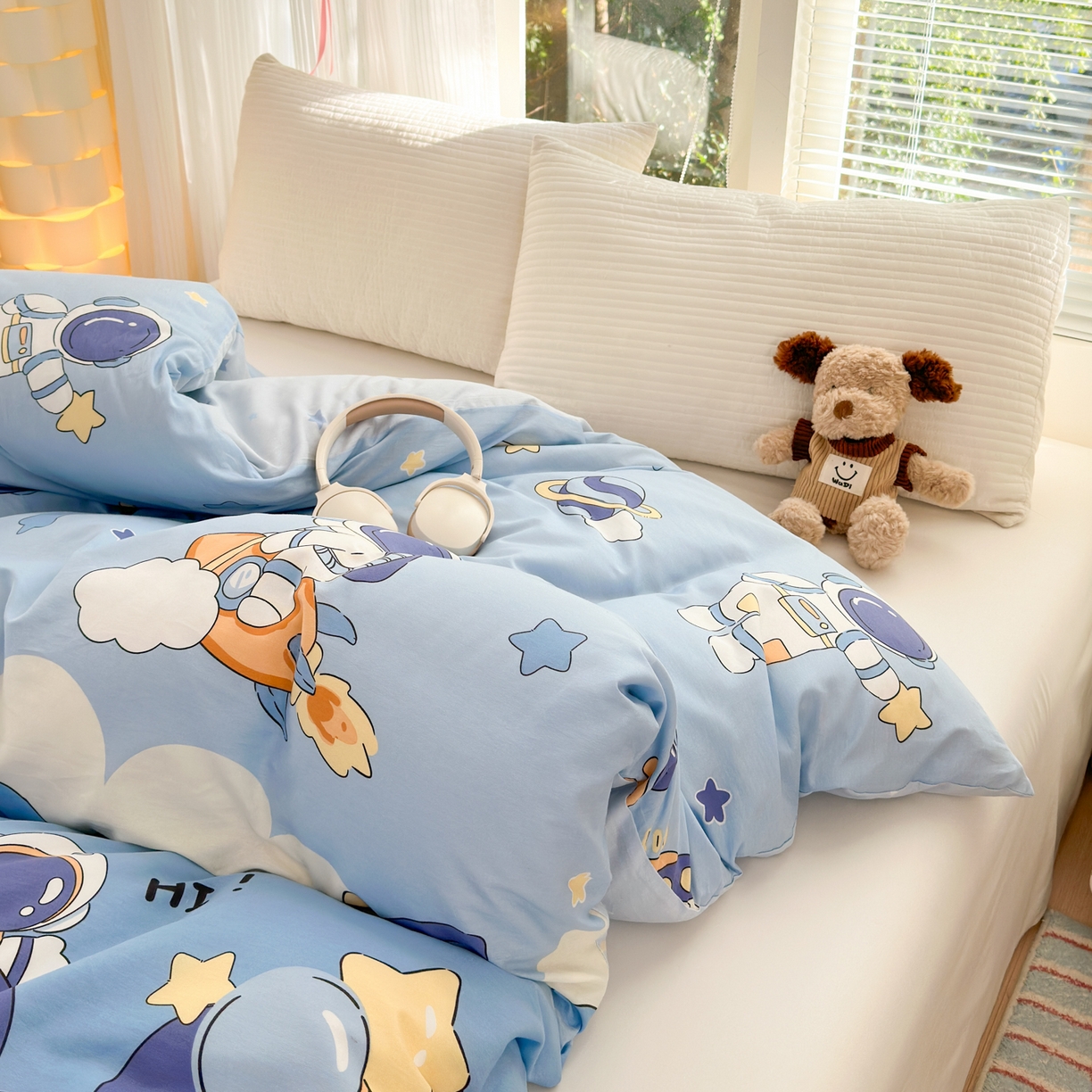 91家纺网 家纺一手货源 找家纺 清雅福 2025新款全棉柔软印花系列单被套 太空梦乐园