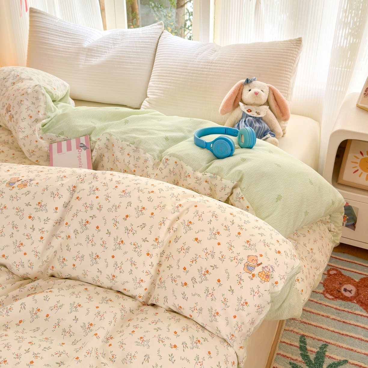 91家纺网 家纺一手货源 找家纺 清雅福 2025新款全棉柔软印花系列单被套 糖果影院