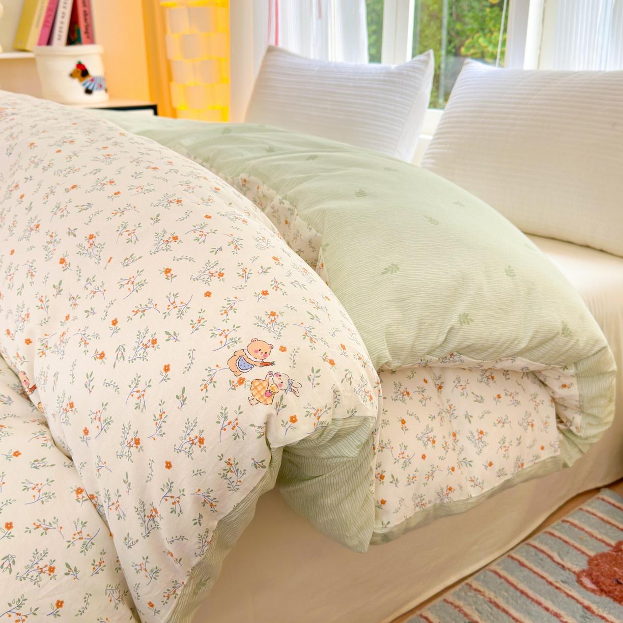 91家纺网 家纺一手货源 找家纺 清雅福 2025新款全棉柔软印花系列单被套 糖果影院