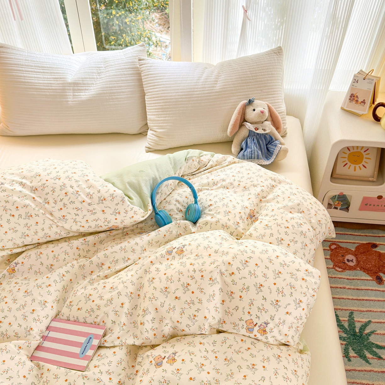 91家纺网 家纺一手货源 找家纺 清雅福 2025新款全棉柔软印花系列单被套 糖果影院