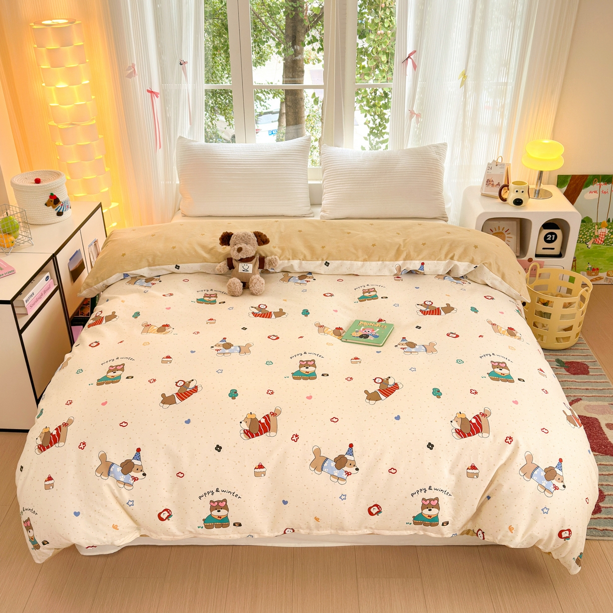 清雅福 2025新款全棉柔软印花系列单被套 汪星卧室