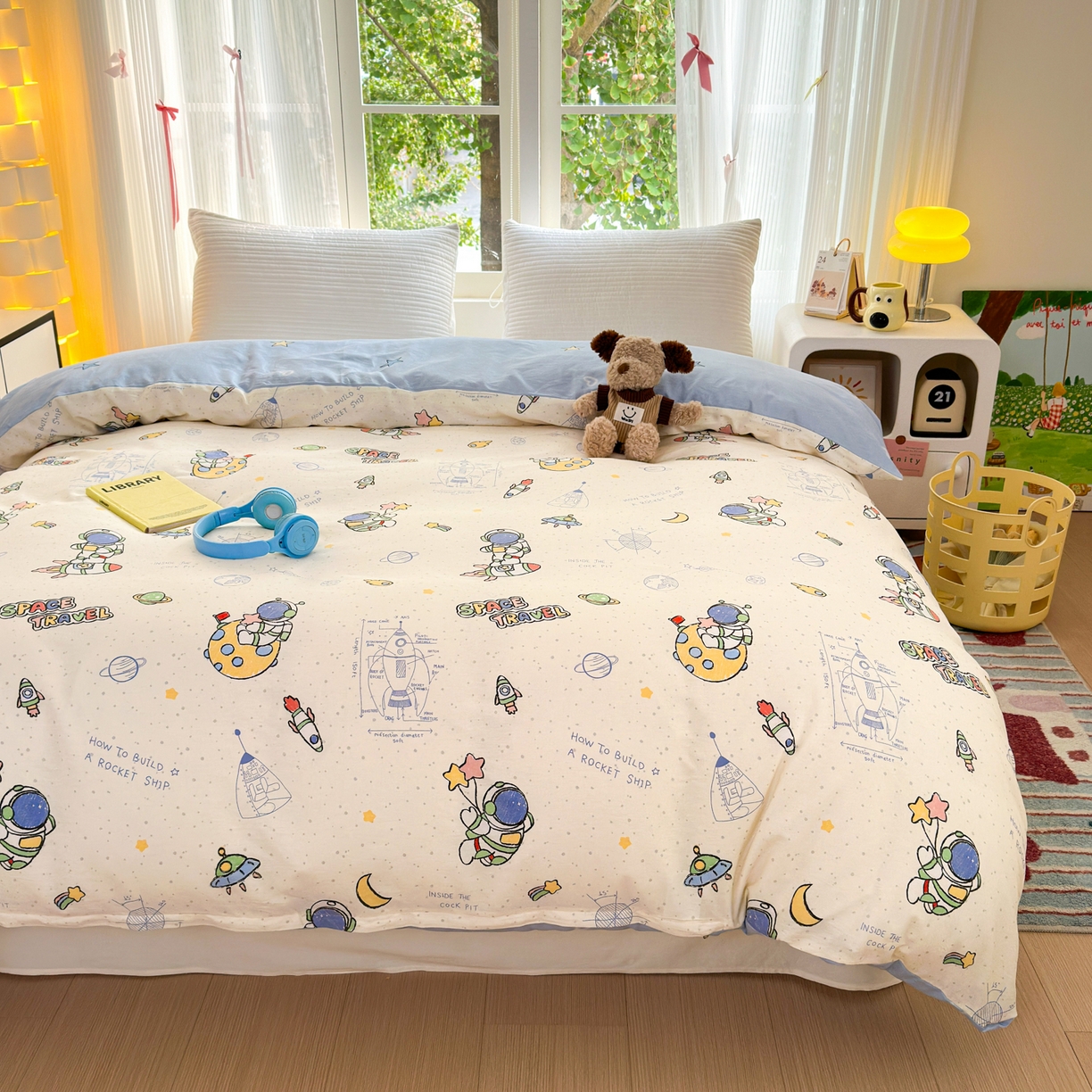 91家纺网 家纺一手货源 找家纺 清雅福 2025新款全棉柔软印花系列单被套 星际仔仔