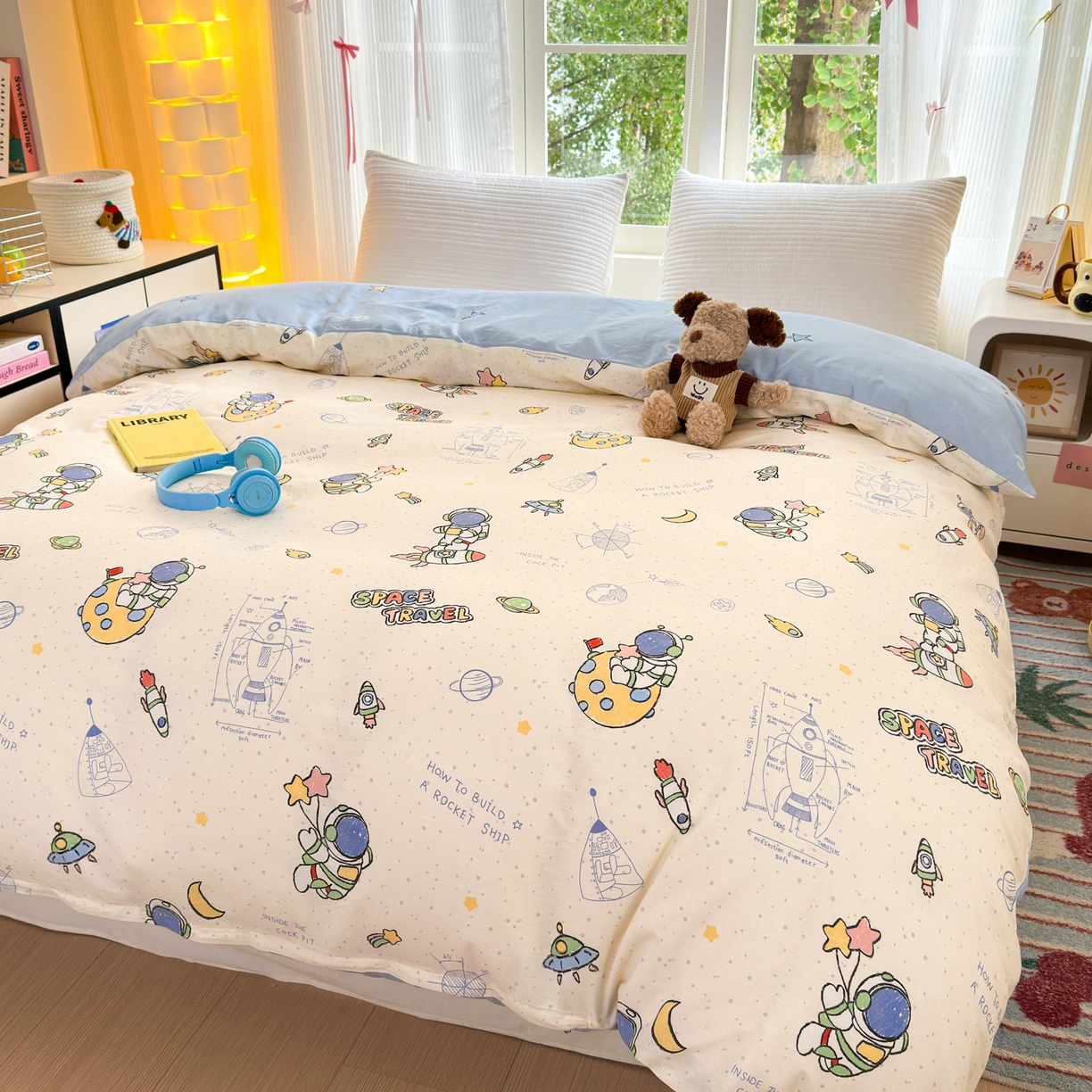 91家纺网 家纺一手货源 找家纺 清雅福 2025新款全棉柔软印花系列单被套 星际仔仔