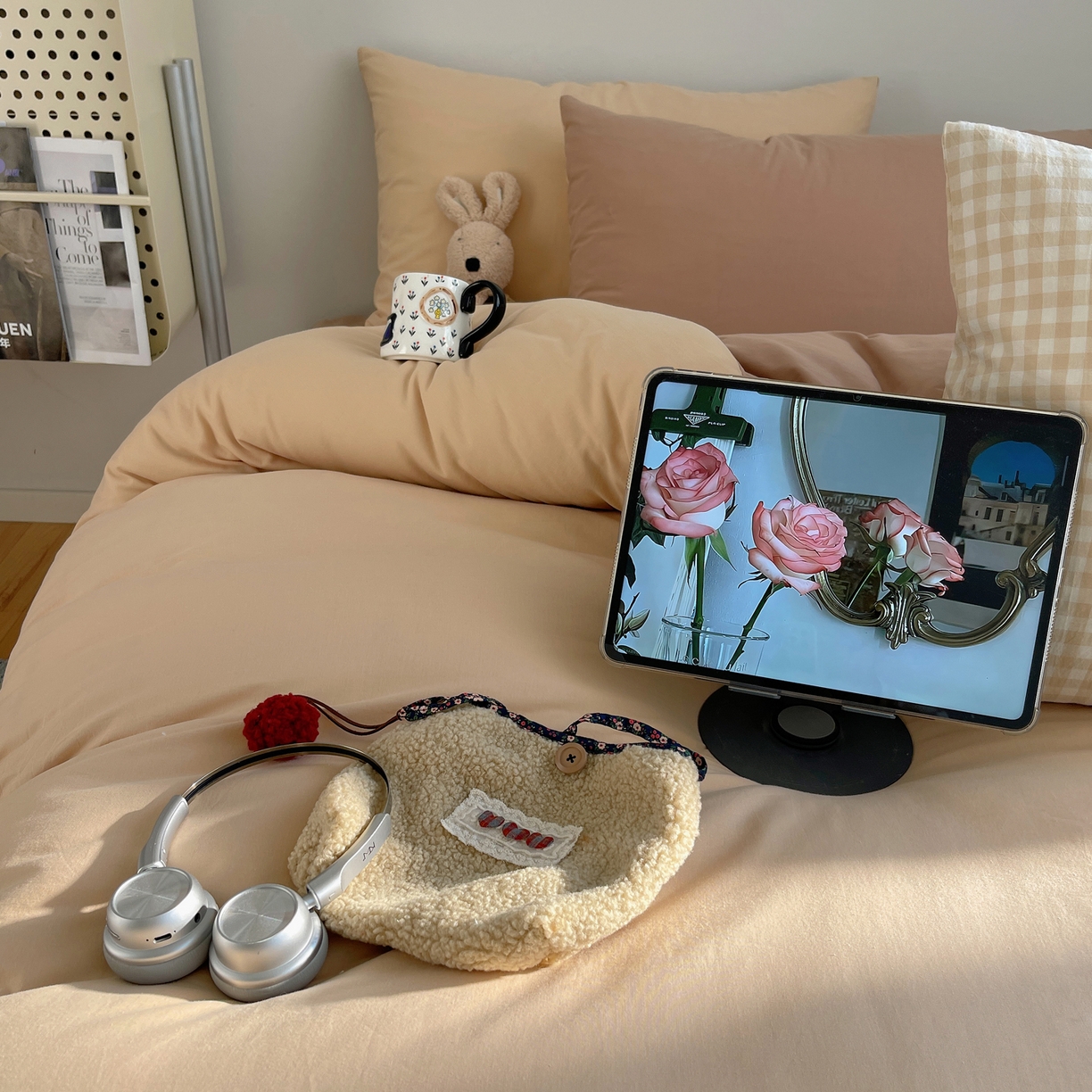 91家纺网 家纺一手货源 找家纺 三朵家纺 2026新款ins风全棉纯色双拼水洗棉四件套极简风系列 云纱可可