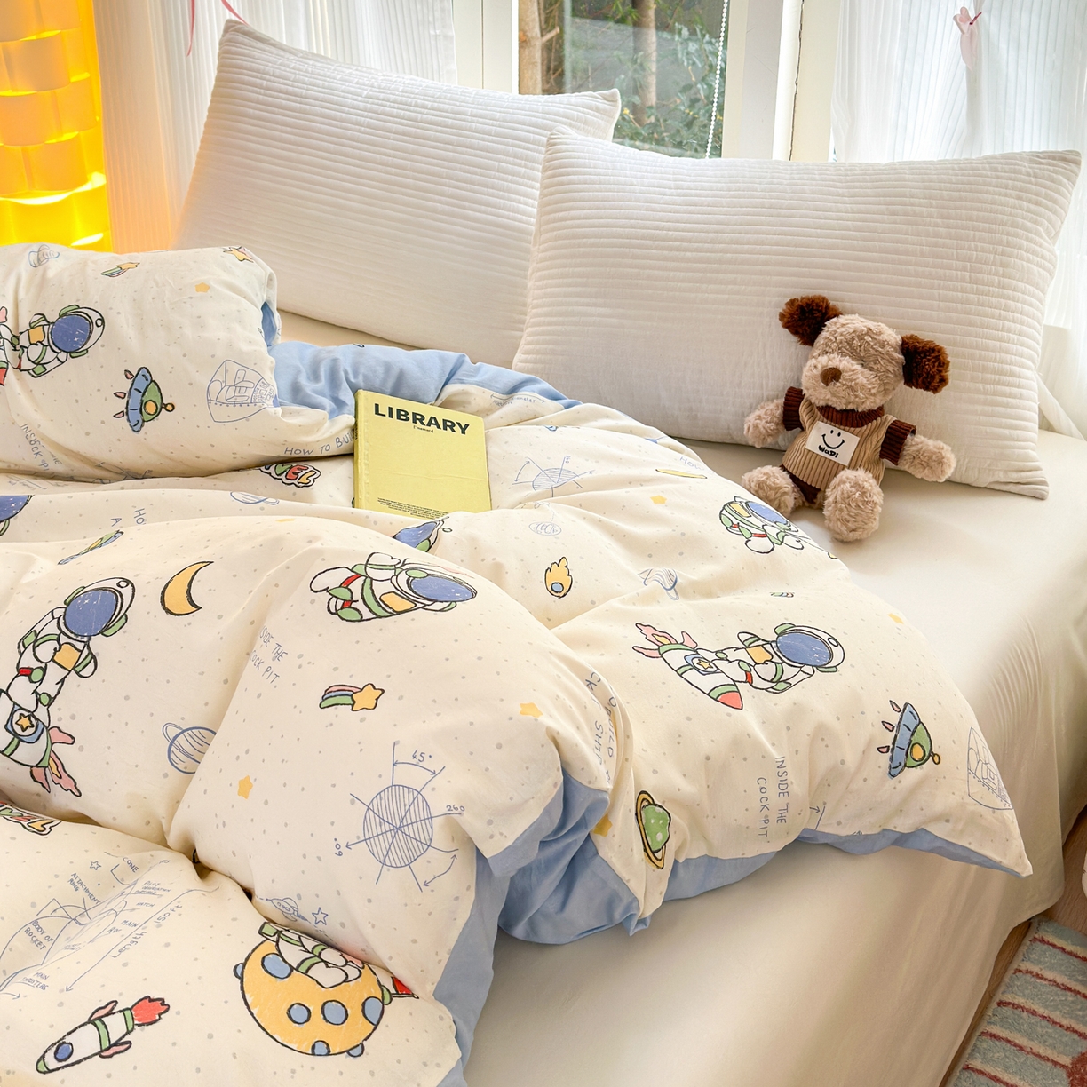 91家纺网 家纺一手货源 找家纺 清雅福 2025新款全棉柔软印花系列单被套 星际仔仔