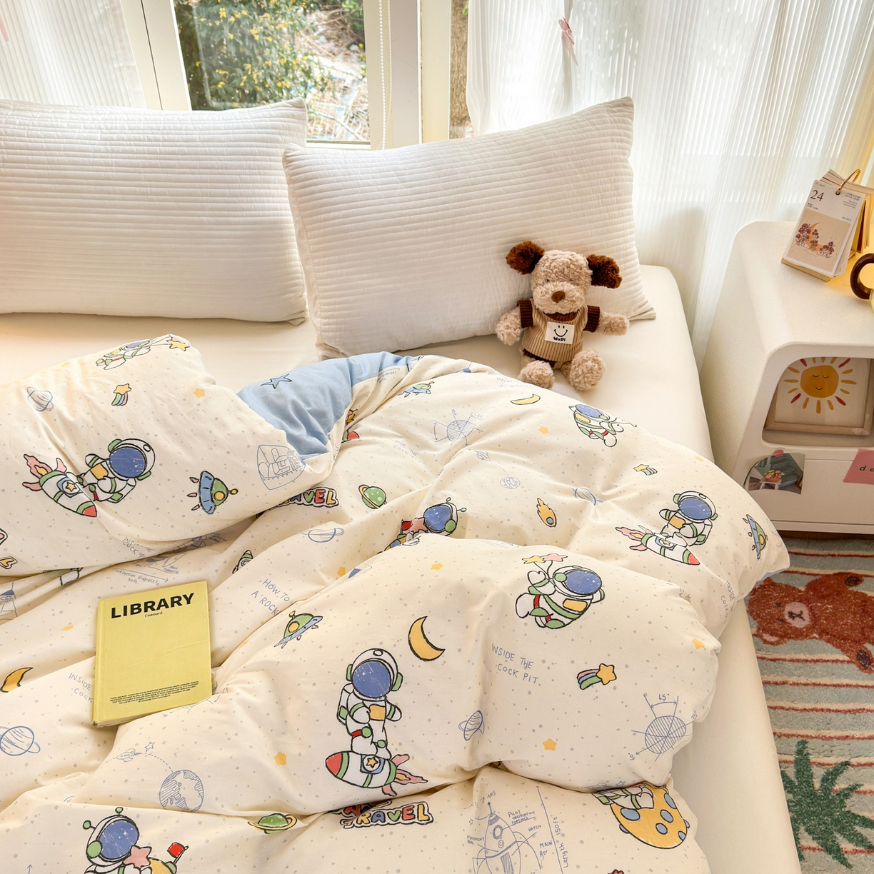 91家纺网 家纺一手货源 找家纺 清雅福 2025新款全棉柔软印花系列单被套 星际仔仔