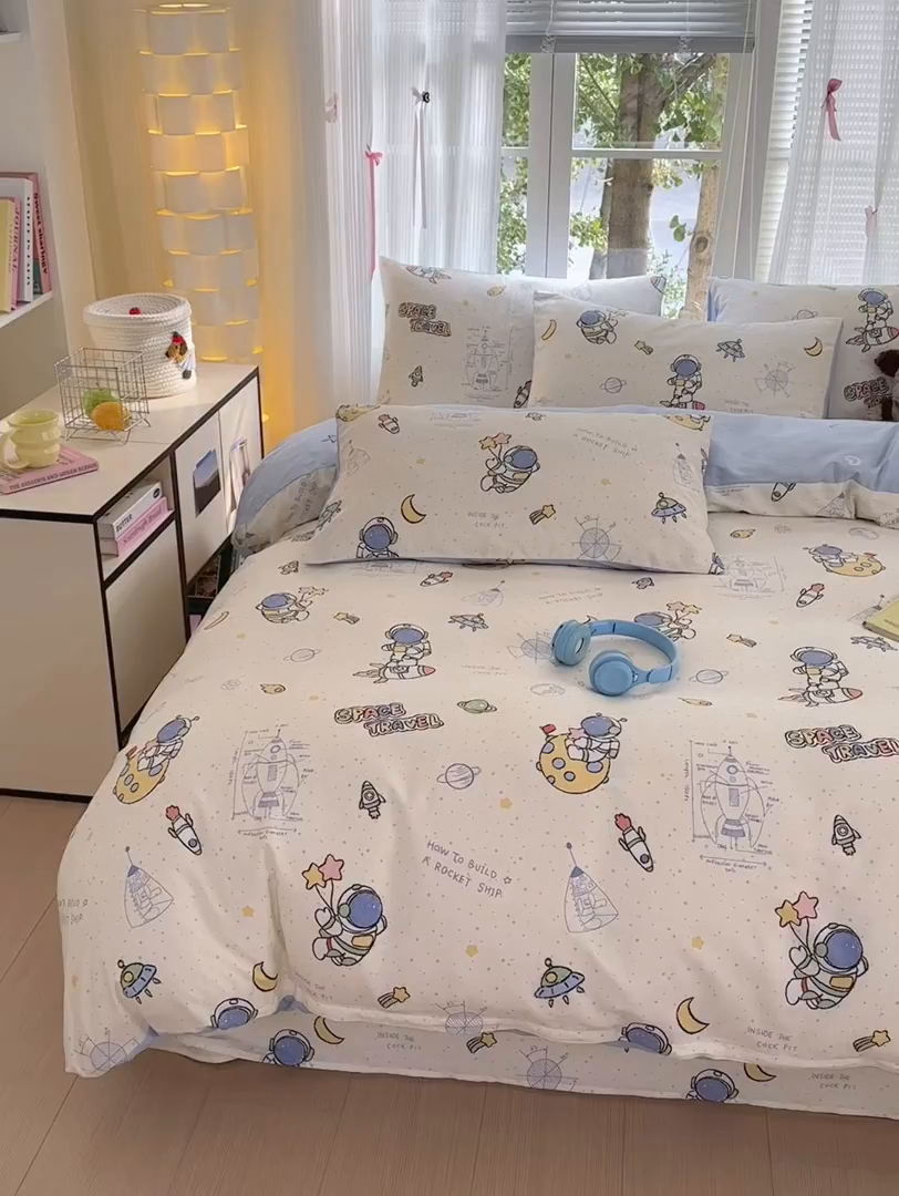 91家纺网 家纺一手货源 找家纺 清雅福 2025新款全棉柔软印花系列单被套 星际仔仔