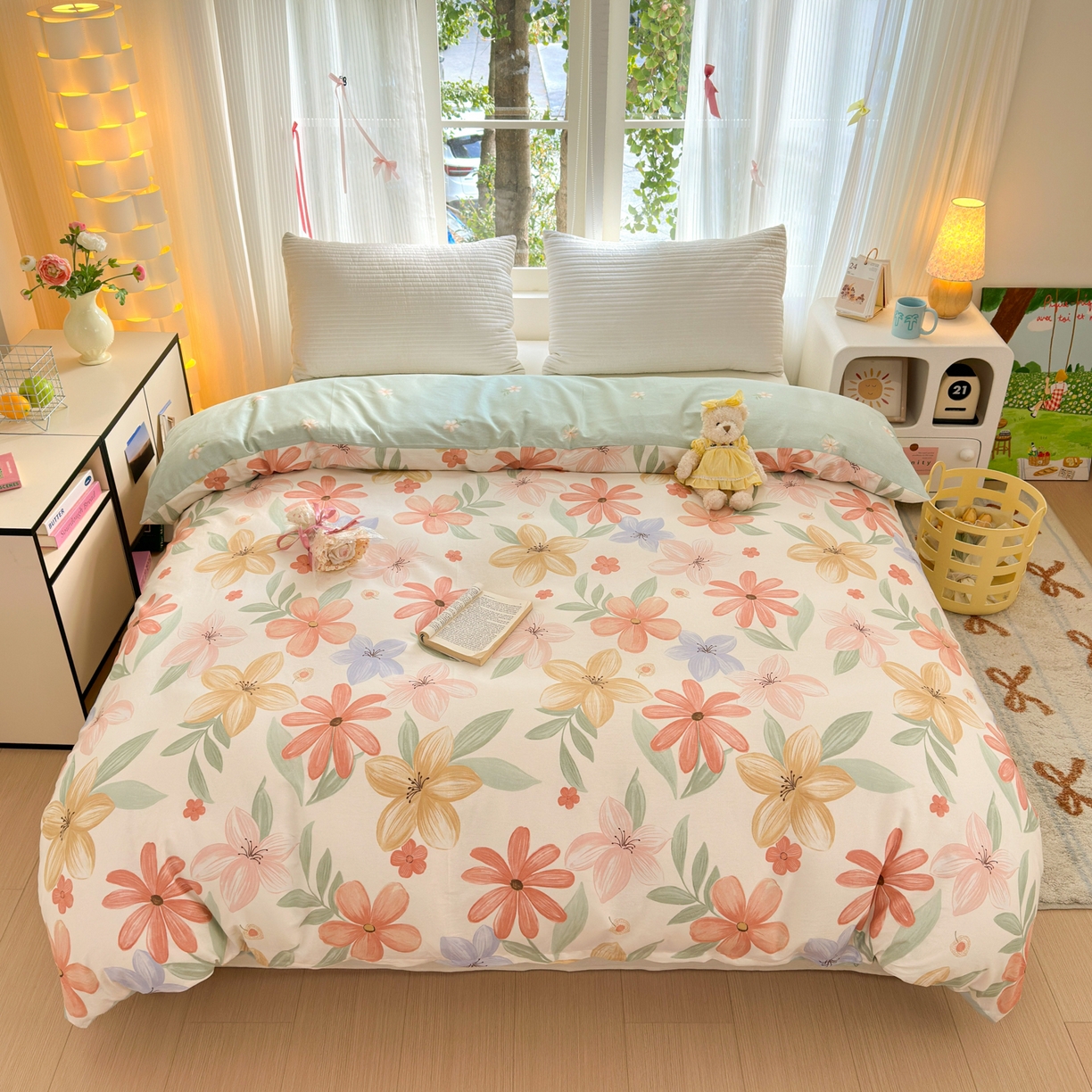 清雅福 2025新款全棉柔软印花系列单被套 云裳花谷