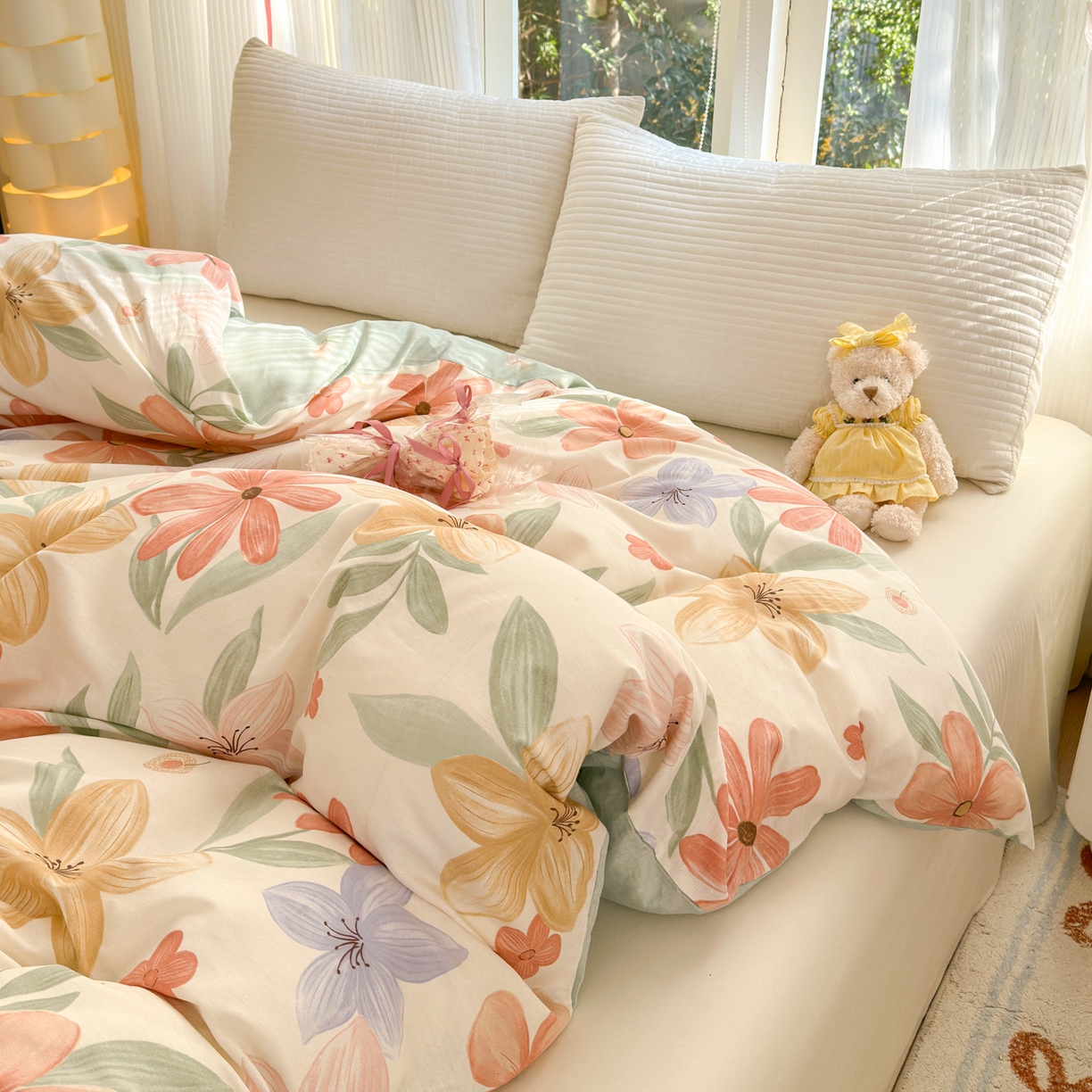 91家纺网 家纺一手货源 找家纺 清雅福 2025新款全棉柔软印花系列单被套 云裳花谷