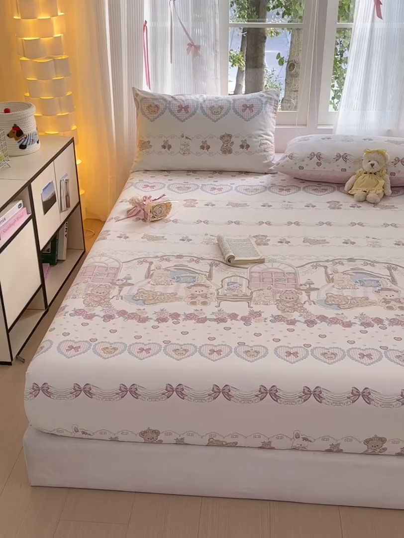 91家纺网 家纺一手货源 找家纺 （总）清雅福 2025新款全棉柔软印花系列单床笠