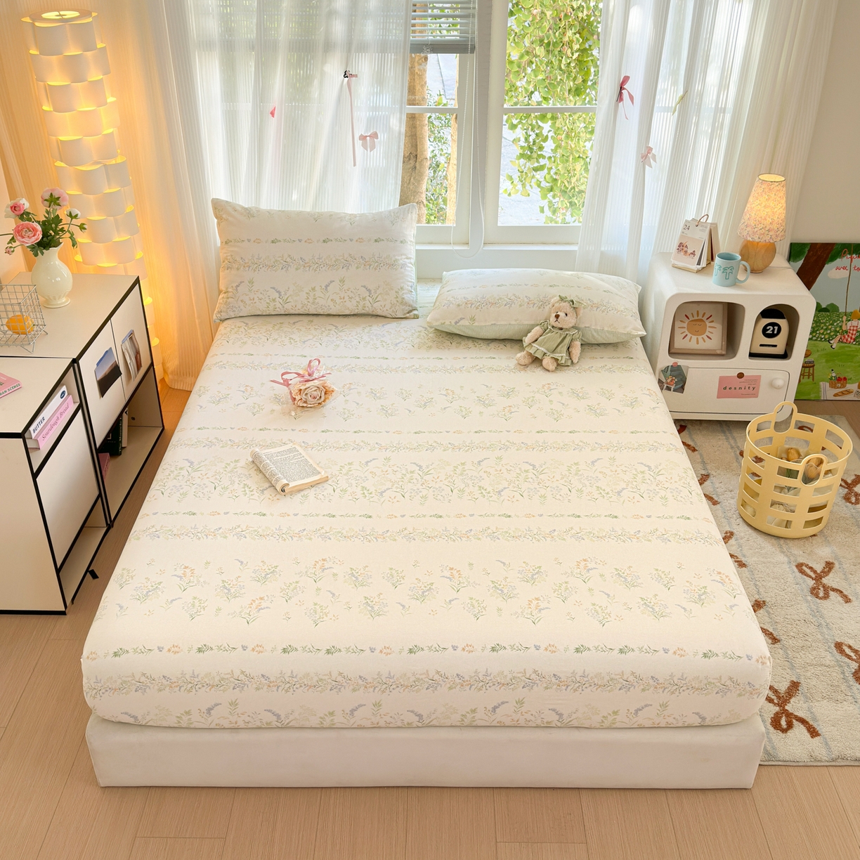 91家纺网 家纺一手货源 找家纺 （总）清雅福 2025新款全棉柔软印花系列单床笠