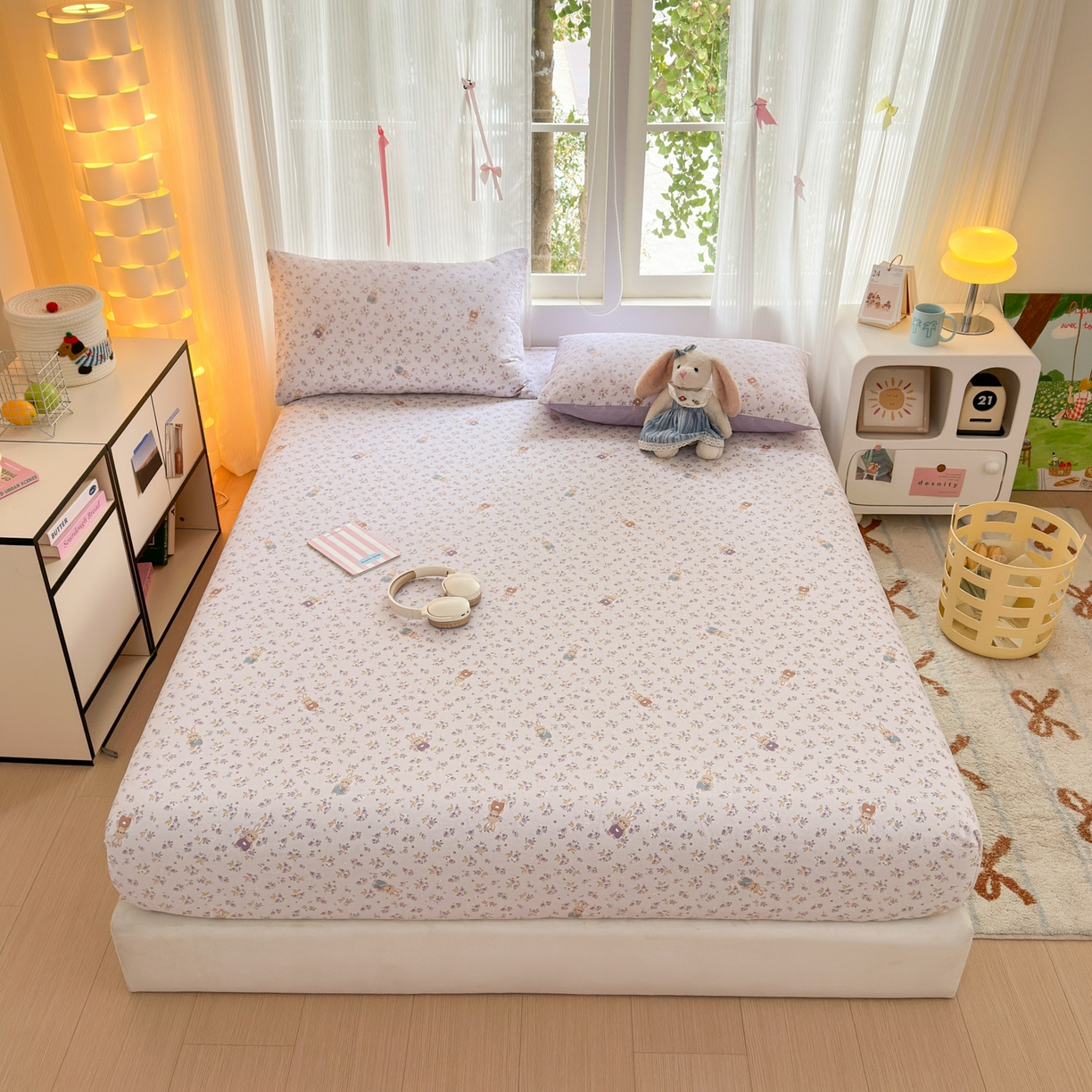 91家纺网 家纺一手货源 找家纺 （总）清雅福 2025新款全棉柔软印花系列单床笠